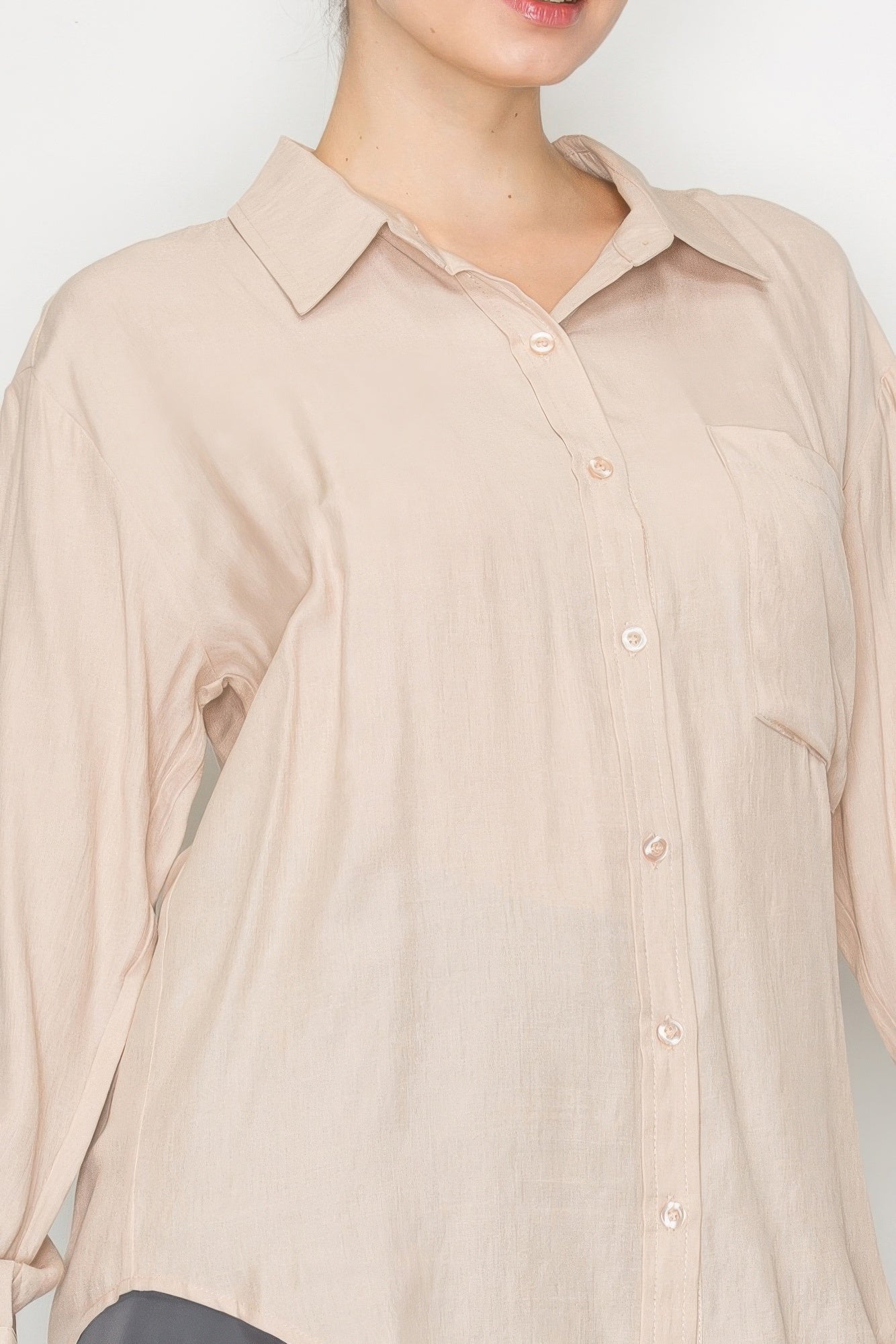 Button Down Collared Linen Shirt